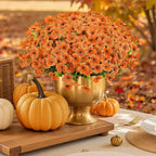 Alupssuc 24 Bundles Artificial Flowers for Outdoors Decoration, UV Resistant Silk Faux Daisy Flora Spring Fake Plastic Plants Greenery for Outside Indoor Yard Home Porch Window Box Decor, Orange
