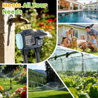 Solar Sprinkler Timer,Brass Inlet Hose Timer for Garden Hose,Programmable Water Timers,Plant Watering Devices,Garden Watering System, Rain Delay/Manual/Automatic Irrigation System, 2 Outlet