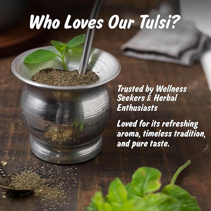 Spice Profile USDA Organic Indian Tulsi/Holy Basil Cut & Sifted, 2 oz, Lab Tested for Heavy Metals, Ocimum sanctum, Albahaca Sagrada