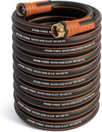 Garden Hose 100 ft x 5/8", Heavy Duty Water Hose, Flexible and Durable, Kink Resistant Lightweight Hybrid Hose, Leakproof Yard Hose with Male to Female Fittings