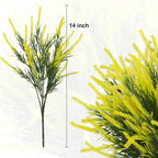12 Bundles Fake Outdoor Flowers UV Resistant Plants Artificial Lavender Faux Plastic Shrubs Window Box Garden Porch Home Decor (Yellow)