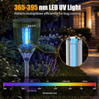Rossetta Solar Bug Zapper Outdoor, Mosquito Zapper with Flame Lamp & Projector Light, 4200V Electric Fly Zapper Waterproof Rechargeable Mosquito Killer, Cordless Fly Trap for Patio, Backyard, Garden