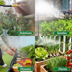 50Ft Drip Irrigation System 360°Adjustable Atomizing Copper Nozzle Irrigation System for Garden Watering System 5/16"Bendable Drip Irrigation Kit for Garden Yard Lawn Plants (50FT)