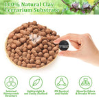 Riare 10LBS Expanded Clay Balls Terrarium Substrate for Reptiles - 100% Organic Lightweight Clay Pebbles Substrate Frogs False Bottom Substrate, Bioactive Terrarium Substrate for Drainage and Moisture