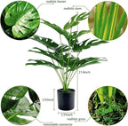 Toopify Artificial Palm Tree, 19" Large Fake Plants in Pot for Indoor and Outdoor Home Office Decor