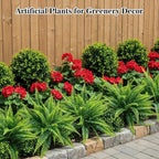 MAQIHAN 20 PCS Fake Fern - Artificial Ferns for Outdoors Faux Ferns for Outdoors Planter Large Outdoor Patio Decor Boston Fern Artificial Plants Faux Greenery Outdoor Porch Decor