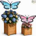 Mixweer 2 Pcs Butterfly Shape Metal Plant Umbrellas for Outdoor Small Plants, 12 in Metal Plant Shade Disk Outdoor Garden Umbrella for Potted Live Decor
