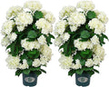 Faux Hydrangea Tree 30" Tall (2 Pack), Artificial Hydrangea Plant in Pot with White Flowers, Realistic Hydrangea Tree for Indoor Outdoor Porch, Patio, Home Decor