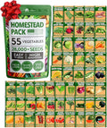 HOME GROWN 55 Vegetable Seeds Pack 28,000+ Non-GMO Heirloom Seeds for Planting Vegetables, Survival Seed Vault, Garden Kit for Spring Fall Winter, Gift for Gardeners