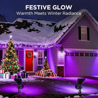 InnoGear Solar Lights Outdoor Waterproof Halloween Christmas Solar Garden Light for Outside Yard Landscape Lighting Pathway Spot Lights Spotlight Wall Light Auto On/Off, 2 Pack (Violet Purple Light)