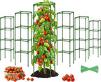 6 Pack Square Tomato Cages for Garden, 60 Inch Adjustable Tomato Stakes, Metal Tomato Trellis, Garden Plant Support for Potted Climbing Plants, Vegetables Flowers Fruits, Raised Garden Bed