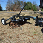 Titan Attachments 6' Landscape Rake Add-On Transformer Tow Frame, Bolt-On Rake has 36 Heat Treated Tines, Gardening Tool, Landscaper, and Grass Comb