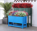 Artificial Outdoor Plants UV Resistant Artificial Greenery Lavender 20 Bundles UV Resistant Hanging Planter Flora Fence Indoor Outside Decor Wedding Table Flowers Arrangement Bouquet Filler(Red)