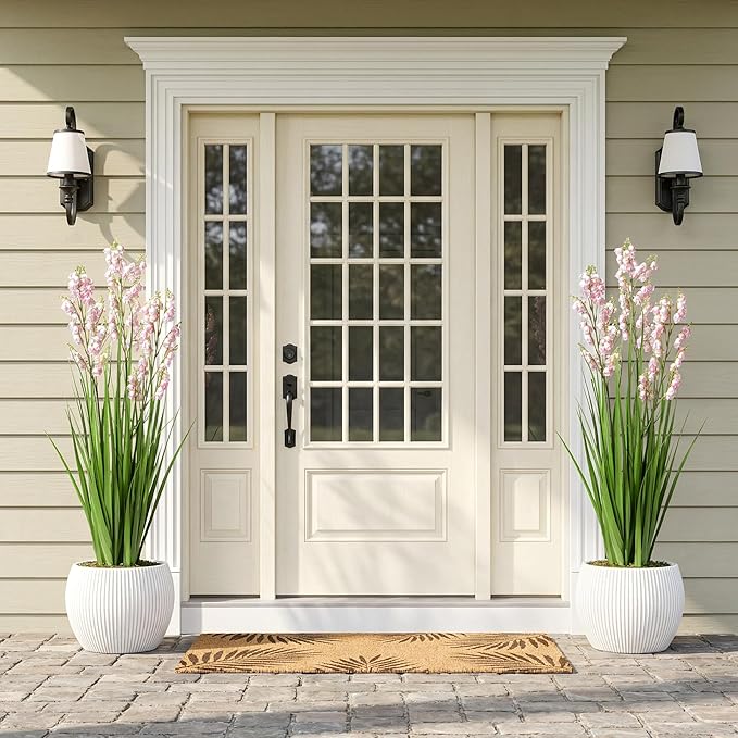 Fake Plants Home Decor Fake Flowers Artificial Plants Outdoor Tall Grass Plant Artificial Pampas Grass Decor Artificial Plants Indoor Fake Grass Living Room Decor Artificial Grass 36" 2PCS（Pink）
