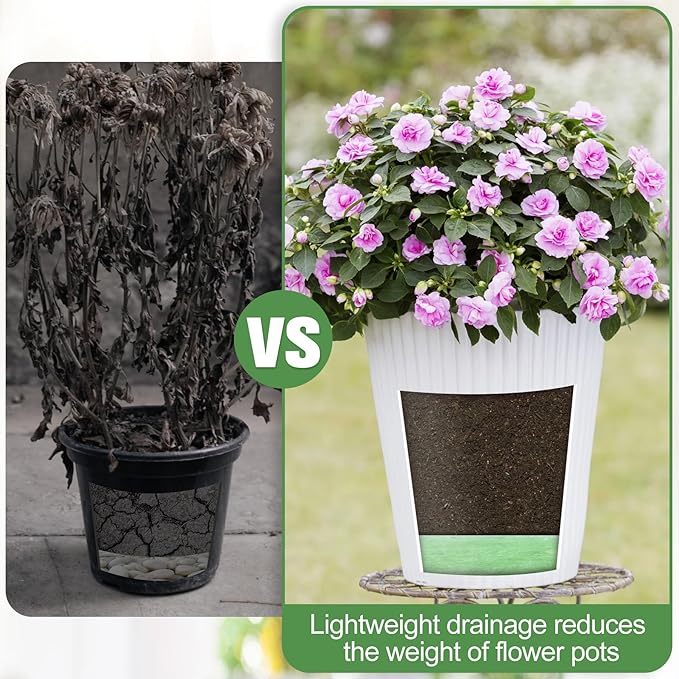 3 PCS Flower Pot Filler Insert 31.5''x 11.8'' Green Plant Pot Filler Drainage Insert Lightweight Planter Drainage Materials for Planter Indoor Outdoor Gardening Plants Container