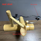 Bamboo Fountain kit with Pump, Japanese Outdoor Fountain Handmake from Real Bamboo, Zen Outdoor Water Fountains (Shishi Odoshi 15‘’)