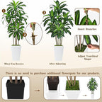 6FT Artificial Dracaena Tree, Fake Tree Indoor with White Tall Planter,Tall Artificial Plants Indoor,Artificial Silk Tree for Home Office Decor (White)