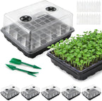 Seed Starter Tray, Seedling Starter Trays for Starting Plant Seeds, Indoor Gardening Plant Germination Trays, Black, 5PCS