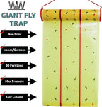 W4W, Giant Sticky Fly Trap Roll - MAX Strength - Outdoor/Indoor - Non Toxic - for Flies and Other Bugs (2 Pack- Contains 2 Giant Fly Rolls)