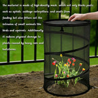 2 Pcs Pop Up Mesh Plant Protectors, 21 x 13 Foldable Garden Cover, Specifically Designed for Outdoor Vegetables, Seedlings & Flowers, Animal Barrier Cloches with Stakes (Black)