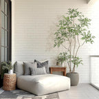 GarveeHome Artificial Plants Indoor,7 ft Tall Faux Floor Plant in Pot, Nandina Artificial Tree with White Planter for Home Decor Office Living Room
