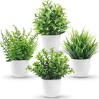 Der Rose 4 Pack Small Fake Plants in Pots, Faux Plants Indoor for Home Office Bathroom Shelf Farmhouse Decor