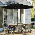 AreShark 9 FT Patio Umbrella for Outdoor, Outdoor Table Umbrella with Push Button Tilt and Crank, Outdoor Patio Umbrellas with 8 Sturdy Ribs for Market, Garden, Pool (Black)