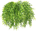 PASYOU Artificial Willow, Plastic Plants Greenery Leaves Fake Hanging Vine Faux Ivy for Home Indoor Outdoor Garden Door Wall DIY Basket Planter Filler Wedding Party Decoration UV Resistant - 4 Pack