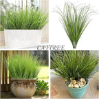 Artificial Shrubs Bushes Fake Plastic Tall Wheat Grass 16 Bundles, Faux Greenery Plants for Indoor Outdoor Décor Home Garden Verandah Kitchen Office Wedding Christmas DIY Decoration Green Leaves 16p