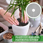 12 Pcs 11.8 Inch Plant Pot Grids, Cuttable Plant Pot Soil Covers Protectors, Used to Prevent Animals or Babies from Digging up the Soil in flowerpots, Suitable for Indoor and Outdoor Plants