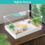 Geegoods Turtle Tank Aquarium (Tank + Light + Water Pump), Turtle Tank Starter Kit with Platform Plants for Small Reptiles Habitat（23.6"×14.2"×10.4"）