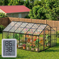 10X12 FT Greenhouse for Outdoors, Polycarbonate Walk in Green House for Outside, Reinforced Aluminum Frame Greenhouses, Heavy Duty Garden, Patio, Backyard Flower Planting