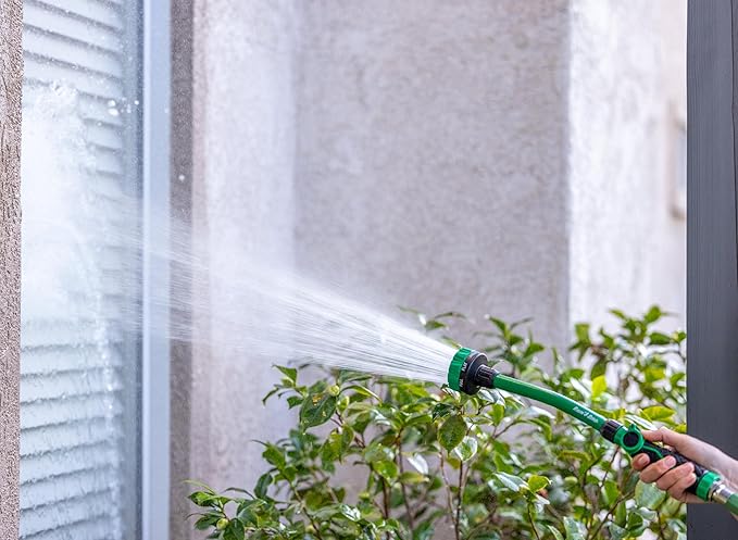 Rain Bird TCNZL8PWAND16 16" Watering Wand Garden Hose Nozzle, Thumb Control, Carbon Fiber Texture, 8-Pattern