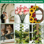15.7 x 197in Plant Protectors from Animals – PVC Coated Green Chicken Wire Mesh Garden Barrier with 0.9mm Fine Mesh – Complete Cut-to-Size Cage Kit Includes Pliers, Gloves, Ties & U-Stakes