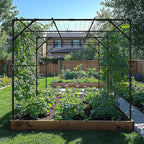 DoCred Garden Arch Trellis for Climbing Plants, 79 Inch Tall Metal Plant Support Trellis Archway for Climbing Vine Vegetable/Fruit/Flower Outdoor Yard Lawn Garden Arch Tunnel Trellis
