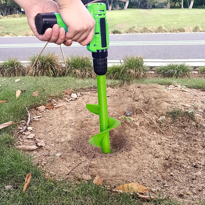 SYITCUN Auger Drill Bit for Planting - 3.5"X16" Heavy-Duty Garden Auger Spiral Drill Bit - Bulb Planter Tool & Auger Post Hole Digger - 3/8" Hex Drive Drill