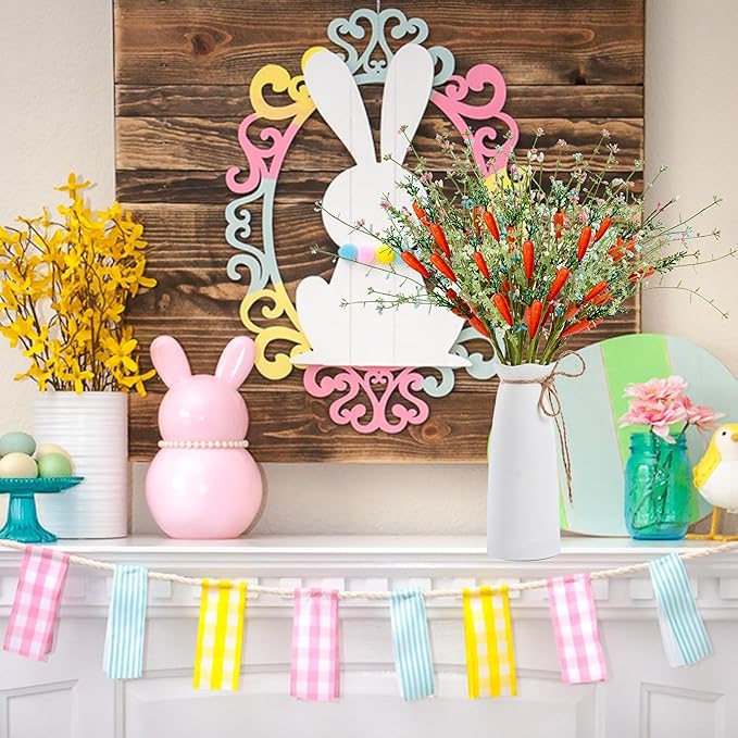 Easter Decorations 12 PCS Artificial Easter Stems with Carrots and Colorful Berries Easter Picks Berry Stems for Living Room Centerpieces Home Vase Decor and Easter Celebrations