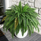 2PCS 45in Fake Ferns- Large Artificial Plants Outdoor, UV Resistant Artificial Ferns for Outdoors, 60 Branches Faux Boston Fern Realistic Weatherproof Fake Plants for Porch Home Patio Hanging Decor