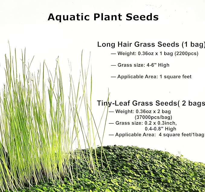 3 Bags Aquarium Plant S.e.e.d set, not aritifical plastic, Fresh Water Grass for Fish Tank zmml4