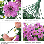 HyeFlora Artificial Flowers for Outdoors Garland Decoration, 2Pcs Purple Fake Hanging Flowers, UV & Fading Resistant, Faux Decor for Home Porch Patio Balcony Planter Yard
