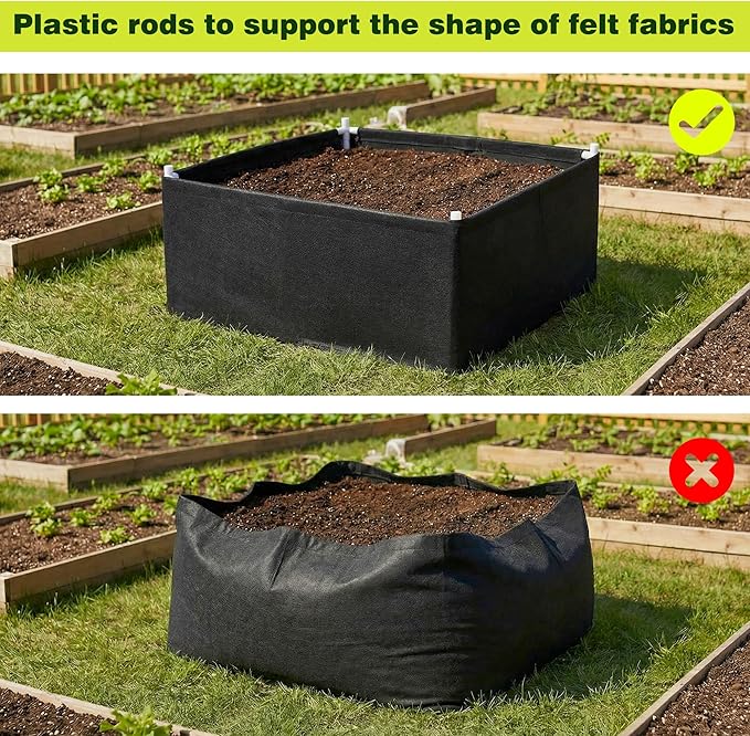 UNIFAMILY 2X2X1 FT Fabric Raised Garden Bed Kit, Breathable Raised Garden Bed with Cover, Garden Beds Outdoor with Plant Protection Mesh Netting for Vegetable, Flower, Herbs and Strawberry