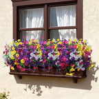 Ivydale 24 Bundles Artificial Flowers for Outdoors Faux Plants Spring Outdoor Decoration Silk Morning Glory Realistic UV Resistant Fake Petunias for Outside Porch Patio Window Garden Yard Home