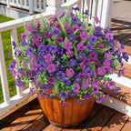 INQCMY Artificial Flowers for Outdoors Faux Plants Fake Flowers Spring Summer Decoration,12 Bundles Faux Silk Colorful Daisy Realistic UV Resistant for Outside Home Planter Window Porch Patio Yard