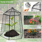 18.5" x 13" Large Plant Protection Cage, 5 Pcs Chicken Wire Cloche, Metal Protectors for Garden Plants, Protecting Fruits and Seedlings from Rabbits, Squirrels and Other Animals