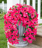 HyeFlora Bougainvillea Artificial Hanging Flowers Plants for Outdoors Decoration, 2pcs Fake Flowers Silk Bougainvillea Vines Realistic UV Resistant Faux Flowers for Planters Porch Patio Urn, Hot Pink