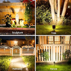Solar Lights Outdoor Waterproof IP65,Auto On/Off, 2700K 2 Lighting Modes, Super Bright LED, Solar Powered Yard Garden Solar Spot Lights for Outside Landscape,4 Pack