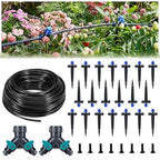 HIRALIY 80ft Push-to-Connect Drip Irrigation Kit, Adjustable Plant Watering System, for Garden Raised Bed Saving Water Automatic Irrigation Equipment with Drip Emitters, Tubing, Connectors