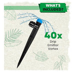 Bonviee 40-Pack 1/4” Push-to-Connect Drip Irrigation Emitters – Adjustable Quick-Install Precision Watering Stakes for Garden, Raised Beds & Greenhouse