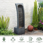 Indoor Water Fountain Waterfall Fountain with LED Lighting 42.5 Inch Tall Tiered Waterfall for Garden Patio Backyard Decor