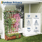GarveeLife 67" h Raised Garden Bed with Trellis & Roof - Wooden Planter Box with Drainage, Freestanding Outdoor Garden Box for Climbing Vines, Vegetables, Flowers - Perfect for Yard, Patio, Balcony